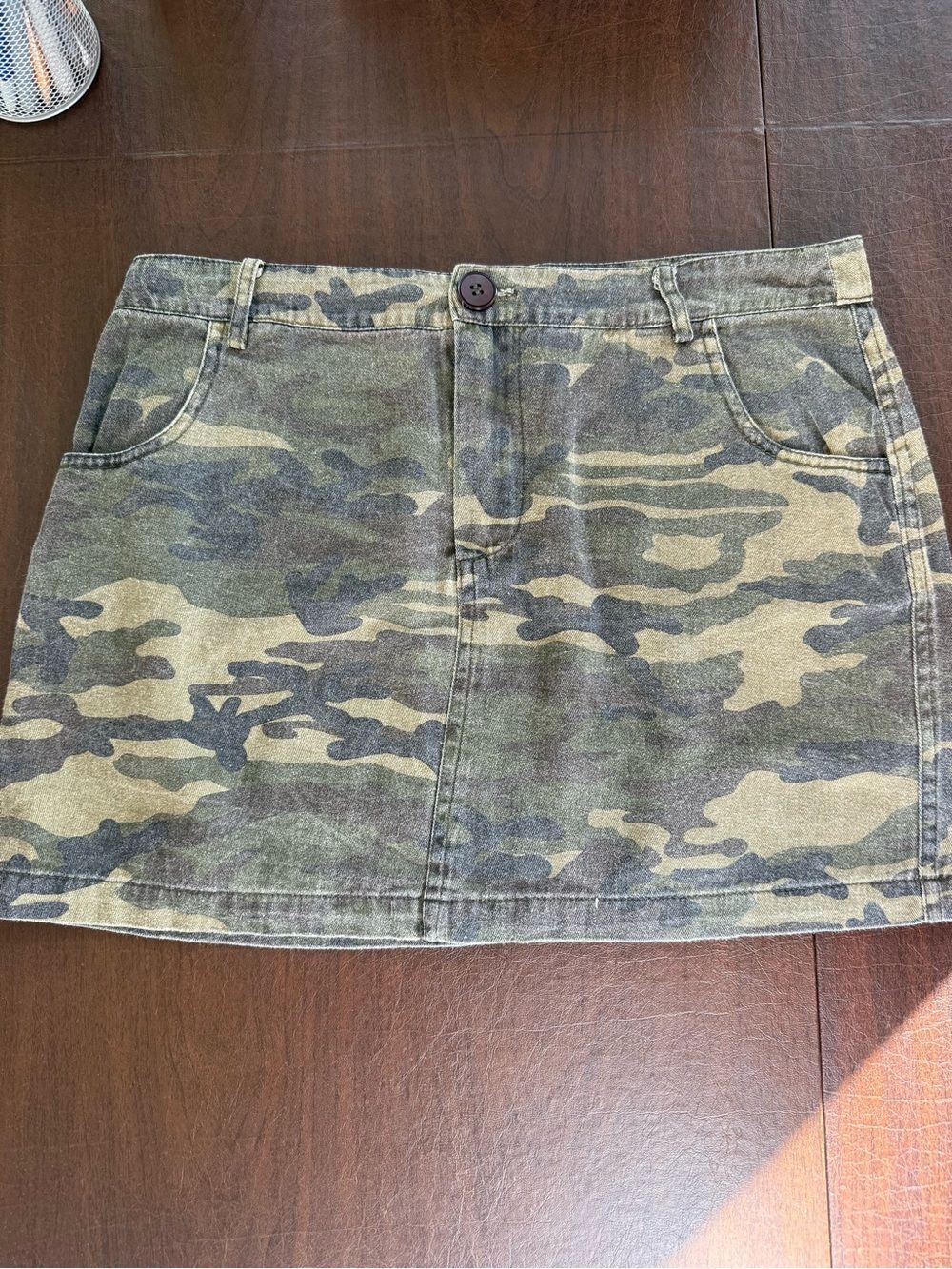 Wild Honey Olive Camo Mini Skirt